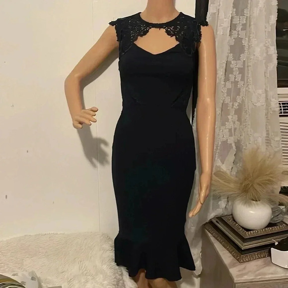 Lipsy navy sequin bodycon dress 12.flute hen lace evening - Picture 2 of 16
